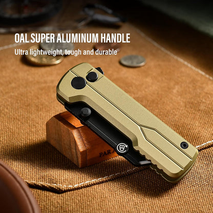 OKNIFE U1 Ultra Titanium Pocket Folding Utility Knife w/Ceramic Blade, Button Lock EDC Box Cutter with Clip for Men Women