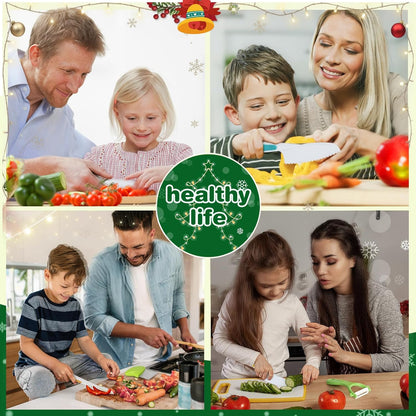 50PCS Kids Kitchen Cooking Set - Crocodile Wooden Kid Safe Knife Cutting Board Apron Gloves Fruit Vegetable Crinkle Cutters Peeler Serrated Edges Plastic Toddlers Knives, Kids Knifes for Real Cooking