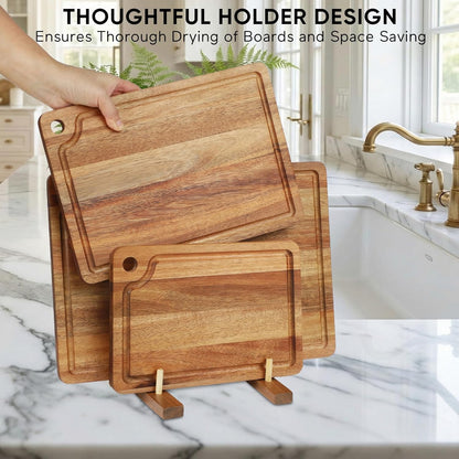 Acacia Wood Small Cutting Board for Kitchen, 10x7 Inch Mini Chopping Bar Board with Juice Groove & Hanging Hole, Thickened Portable Cheese Board for Camping,BBQ, Dorm, RV and Small Spaces