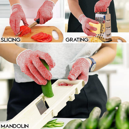 Zulay Cut Resistant Gloves Food Grade Level 5 Protection - Comfortable Safety Cutting Gloves - Cut Resistant Work Gloves