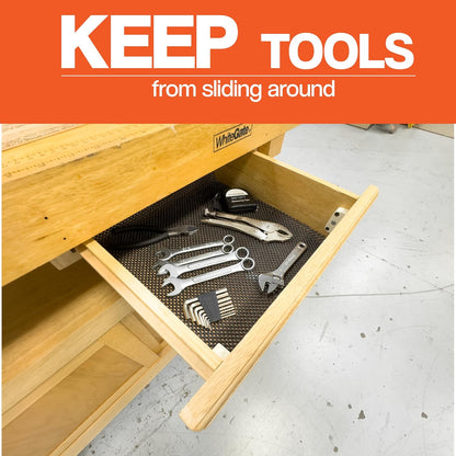 Non Slip Padded Rubber Mat 24 x 48 Inch, Woodworking Router Table & Workbench Mat, Anti Skid CNC Tool Mat, Cabinet Shelf & Drawer Liner for Kitchen or Garage Shop Storage