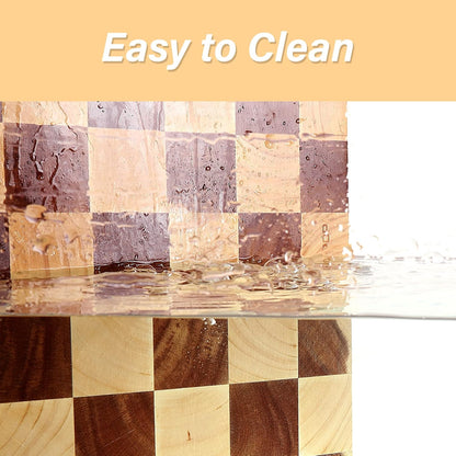 End Grain Butcher Block 15"x11", Premium Acacia Wood Cutting Board with Juice Groove, TJ POP Medium Chopping Board for Kitchen, 1.2" Thick