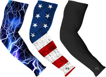 S A Compression Arm Sleeve UV 30+ Sun Protection, Moisture Wicking, 4-Way Stretch