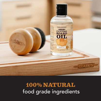 CLARK'S Cutting Board Oil - Coconut Extract Oil for Cutting Board - Made with Fractionated Coconut Oil for Kitchen Countertops, Butcher Blocks, Wooden Bowls and Utensils