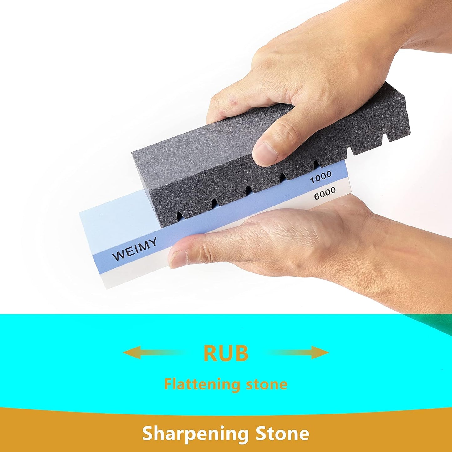 Flattening Stone Set, Two Sharpening Stones Flattener, Grit 180 Black & 320 White Whetstone - Fixer with Grooves for Repair any wet stone