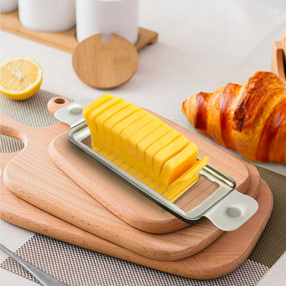 ENLOY Stainless Steel Butter & Cheese Slicer - Multipurpose Food Cutter With Ergonomic Handle for Block Cheese - 1/4 Inch Slices on Average - Dishwasher Safe