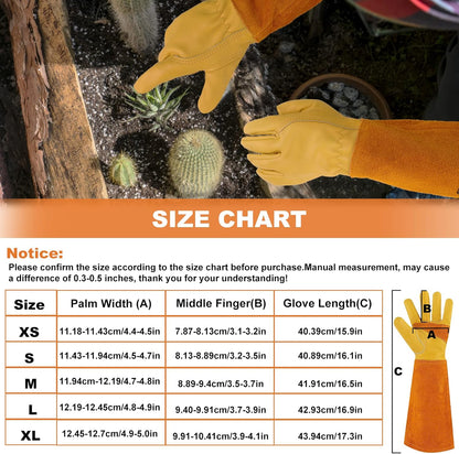 Long Gardening-Gloves Women/Men-Thorn proof Rose Pruning Heavy Duty Gauntlet, Best Garden Gifts for Gardener-L