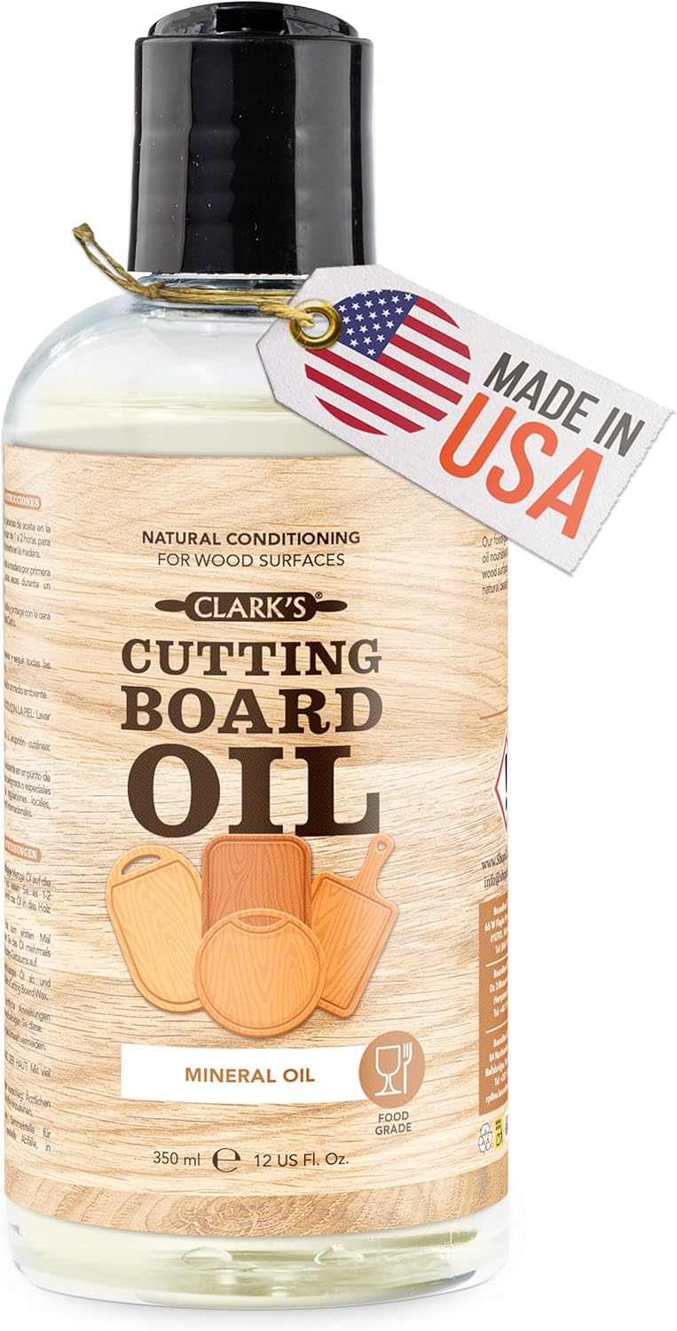 CLARK'S Cutting Board Oil - Coconut Extract Oil for Cutting Board - Made with Fractionated Coconut Oil for Kitchen Countertops, Butcher Blocks, Wooden Bowls and Utensils