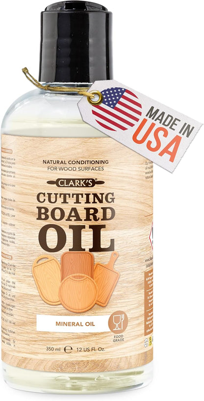 CLARK'S Cutting Board Oil - Coconut Extract Oil for Cutting Board - Made with Fractionated Coconut Oil for Kitchen Countertops, Butcher Blocks, Wooden Bowls and Utensils
