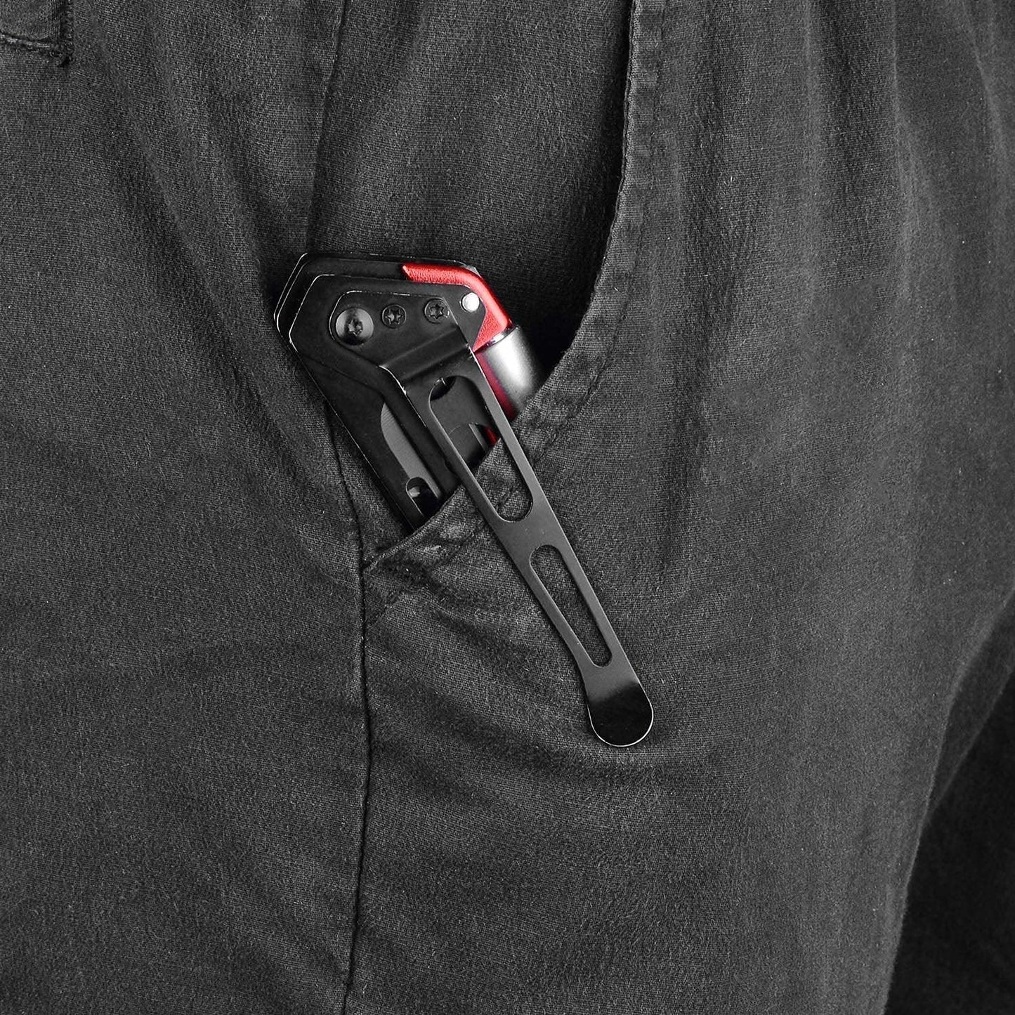 edcfans Folding Utility Knife Box Cutter with 5 Razor Blades, Pocket Utility Knives, Screwdriver, Saw, Lock Design, Clip and Holder for Belt, EDC Heavy Duty Work Knifes, Fathers Day Dad Gifts for Papa