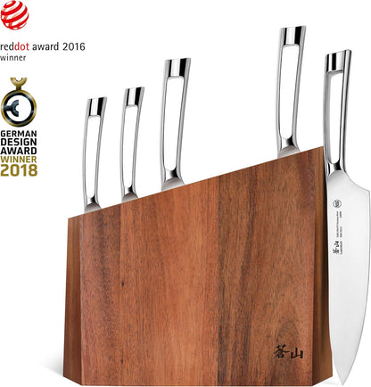 Cangshan N1 Series 6-Piece German Steel Forged Knife Block Set, Walnut Block
