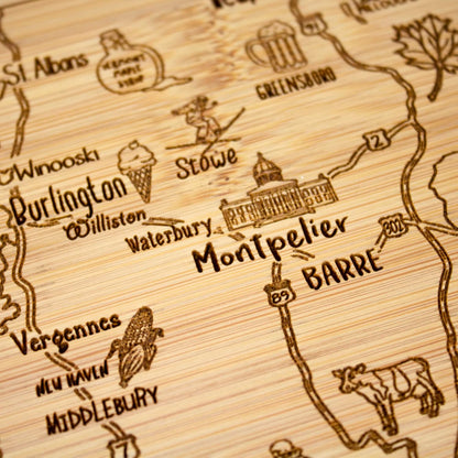 Totally Bamboo A Slice of Life New Jersey State Serving and Cutting Board, 11" x 8.75" - Colors B