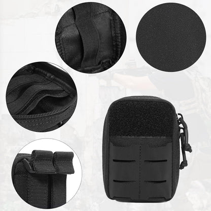 Azarxis Tactical Mini Belt Pouches, Multi-Purpose Small Battery Case Compact Utility EDC Card Slot Holder Waist Bags Military Molle Pack Sundries Storage Pack