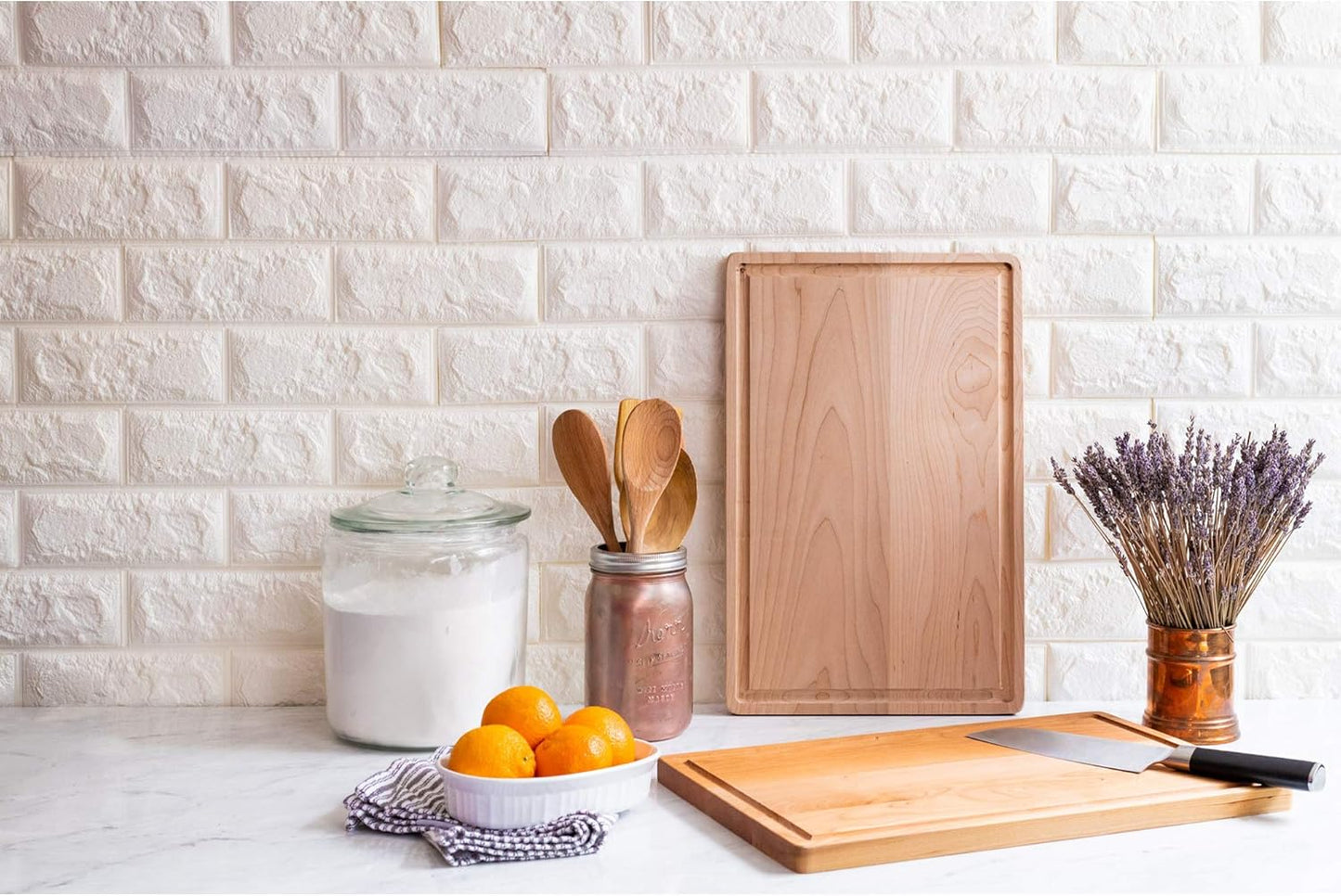 Casual Home Delice Rectangle Juice Drip Groove Cutting Board 15.5"Wx11"Dx0.75"H, Walnut