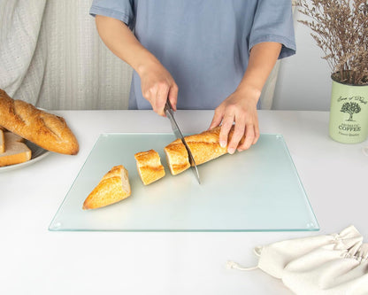 Kitchenville Glass Cutting Board 20”x16”: Tempered Glass Kitchen Counter Protector - Durable- Scratch-Resistant, Heat-Proof - Clear Design