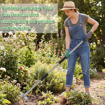 Garden Tools,Weeder Tool,Portable Weeding Tool,Garden weed pulling tool,Adopt Anti Slip Handle,Conforms to Ergonomic Curves,Weed puller tool Suitable for Farm Planting,Gardening(Black Orange Handle)