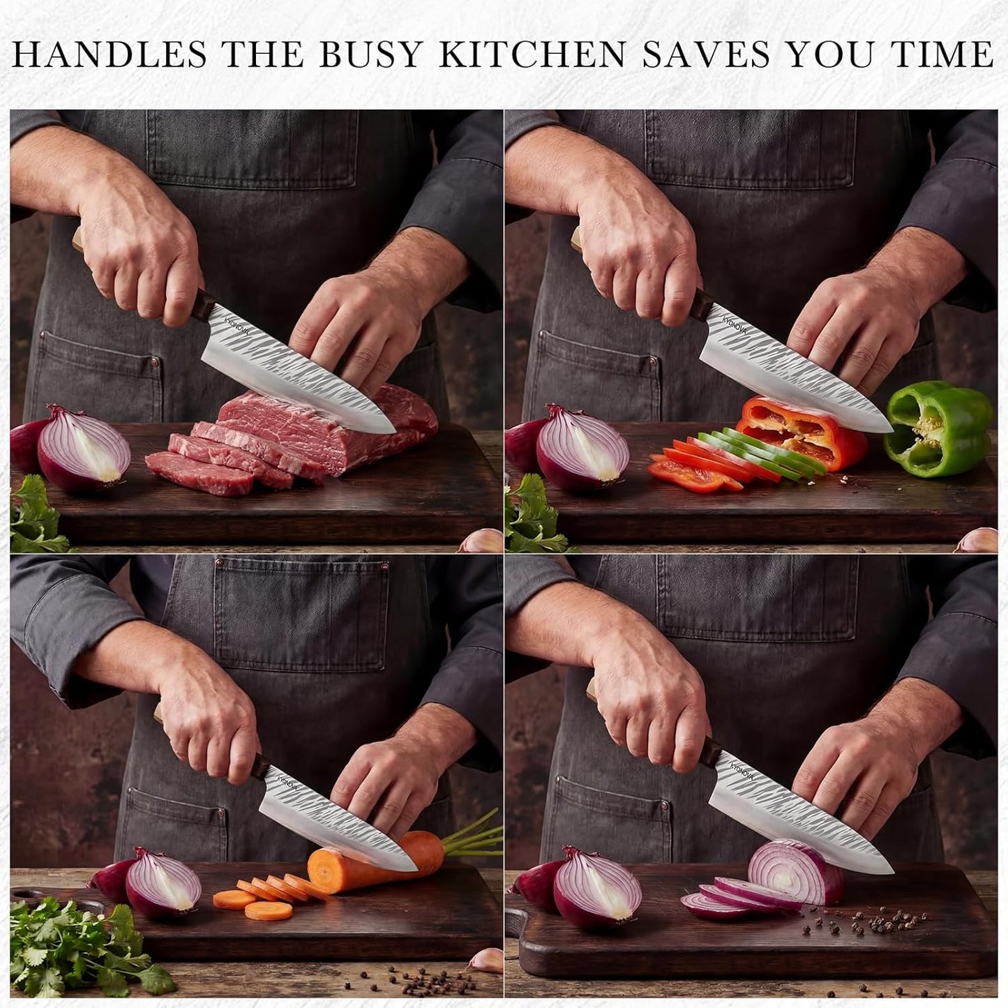 7 Inch Santoku Knife, 9-Layer VG10 High Carbon Steel Multipurpose Japanese Kitchen Knife, Sharp Steak Knife & Brisket Knife with Rosewood Handle for cutting meat for Home & Restaurant