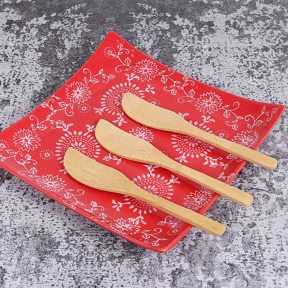 6Pcs Bamboo Butter Knife Spreader Spatula Kitchen Gadgets for Sandwich Cream Cheese Bread Bakery Cake Jam Butter Spreader Dumpling Filling Tool