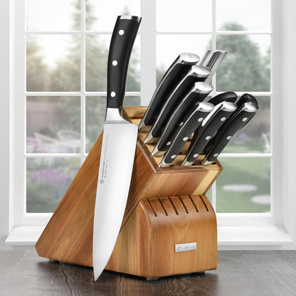 Wusthof Classic Ikon 10 Piece Knife Set with Acacia Block
