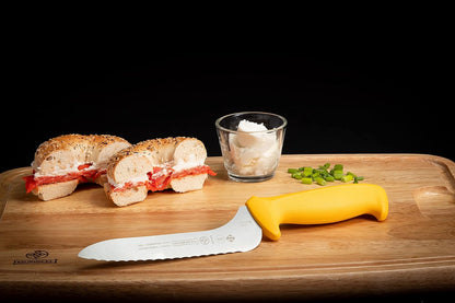 Mundial 5600 Series 7-Inch Offset Serrated Edge Sandwich Knife with Yellow Handle