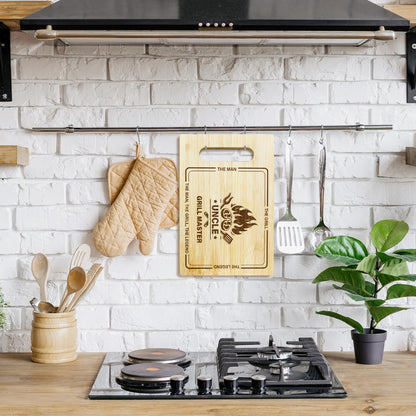 Best Dad Ever Bamboo Cutting Board, Grilling Gift For Men, Funny Charcuterie Boards for Home Kitchen Decor, Father's Day Birthday Gifts for Dad from Daughter Son -047