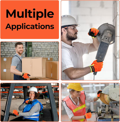 HANDLANDY Work Gloves for Men & Women, Utility Mechanic Working Gloves Touch Screen, Flexible Gardening Gloves for Yard