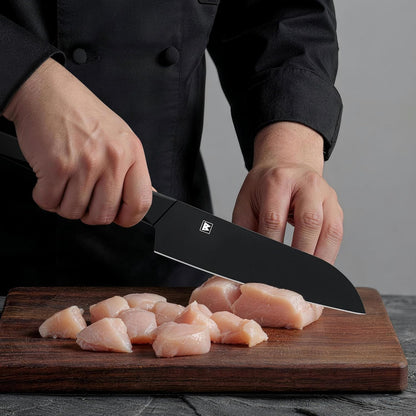 6.7 Inch Santoku Knife, Made in Japan, High Carbon Molybdenum Stainless Steel Japanese Chef Knife with Sakura Handle, Kitchen Knife for Slicing Meat, Vegetable & Fruit