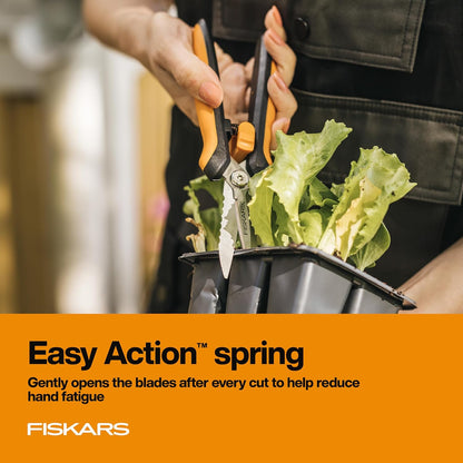 Fiskars Garden Scissors, 7-in-1 Garden Shears Multi-Tool with Sheath, Great for Plant Trimming, Cutting Nursery Pots, Bags, and Wire