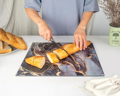 Kitchenville Glass Cutting Board 20”x16”: Tempered Glass Kitchen Counter Protector - Durable- Scratch-Resistant, Heat-Proof - Clear Design