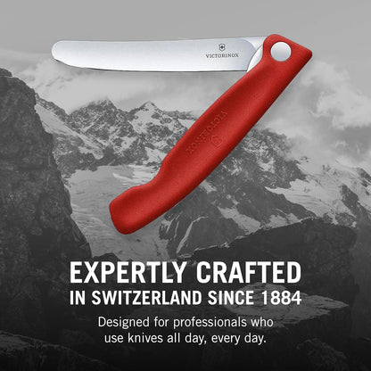 Victorinox Swiss Classic Foldable Paring Knife, Straight Edge Red 4.3 in