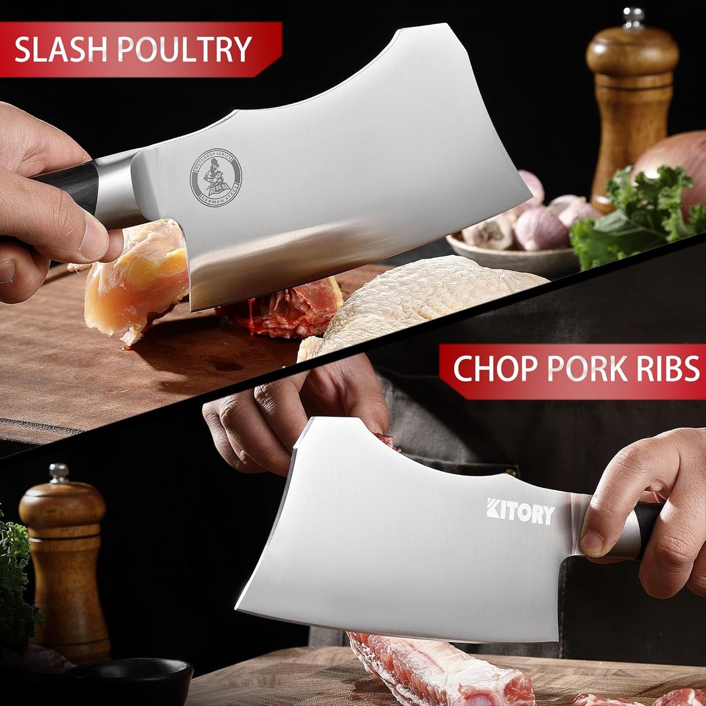 Kitory Slicing Carving Knife - 12" Brisket Knife - Pakka Wood Handle - Forged German High Carbon Steel Granton Blade, BBQ, Grilling Gifts For Men -Metadrop Series