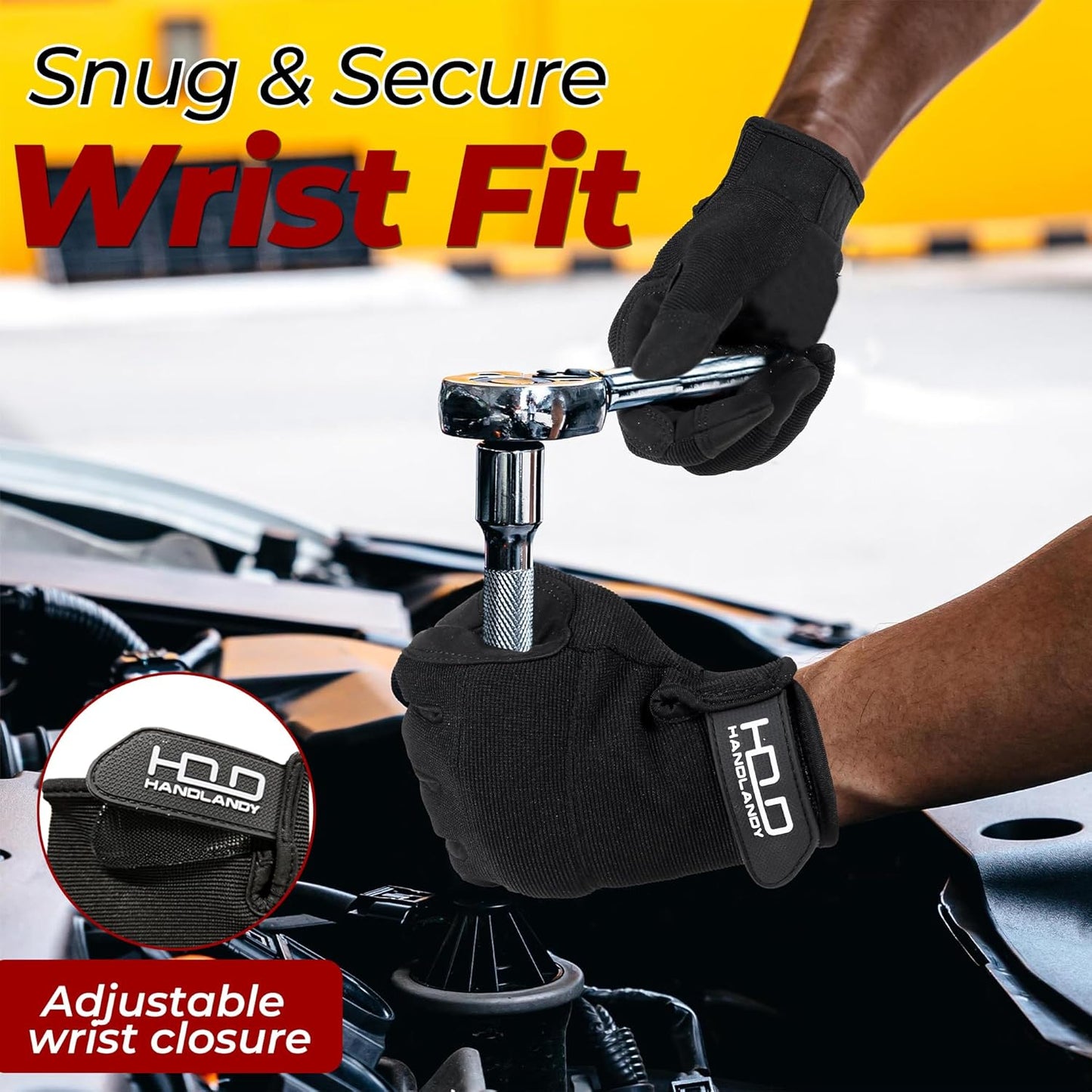 HANDLANDY Work Gloves for Men & Women, Utility Mechanic Working Gloves Touch Screen, Flexible Gardening Gloves for Yard