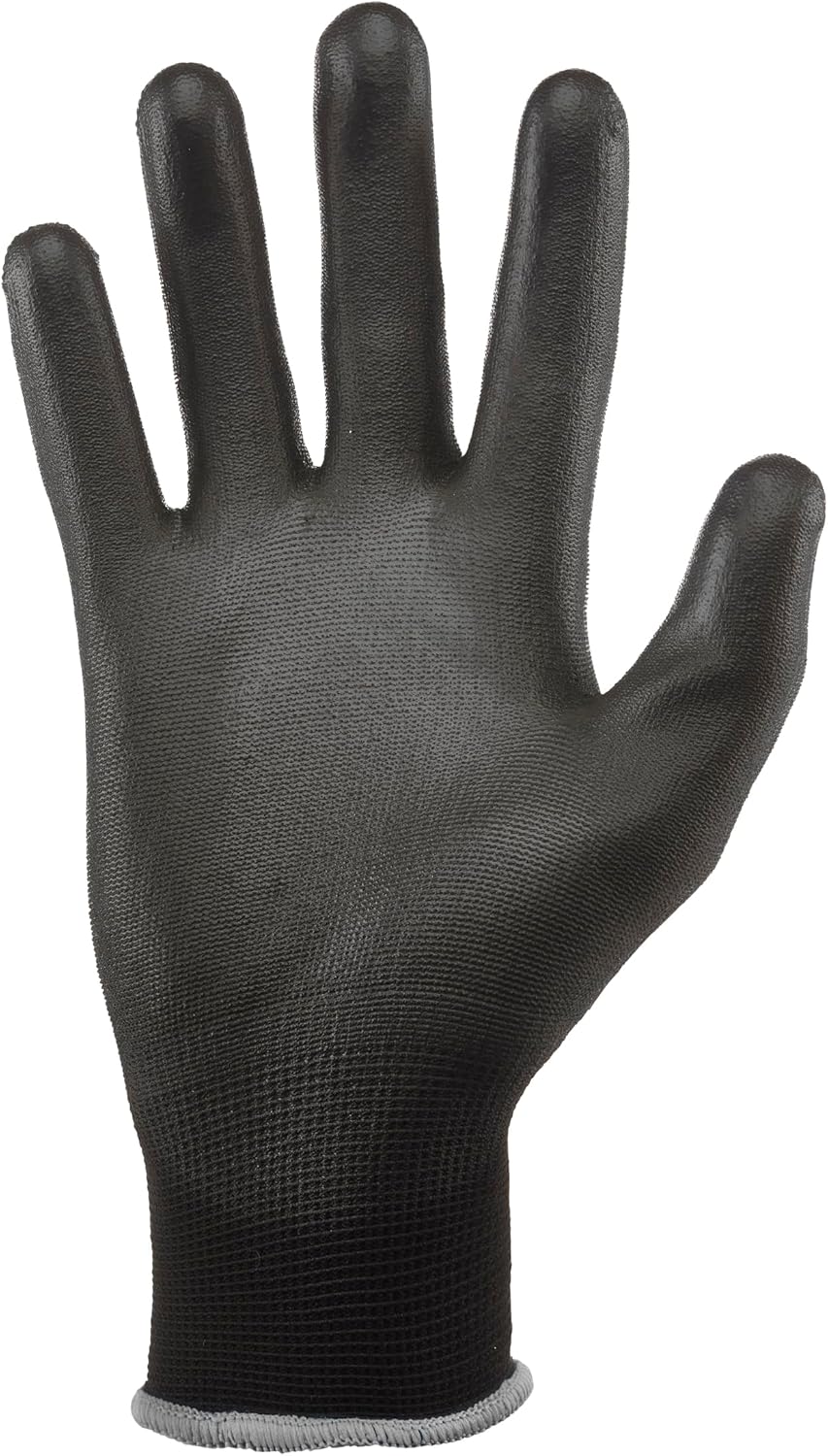 Gorilla Grip Work Gloves, Never Slip Maximum Grip All-Purpose, Gloves for Men, Superior in Wet, Dry, Oily Conditions, Polymer Palm, Medium Size, 5 Pairs, Black/Blue | 25041-25
