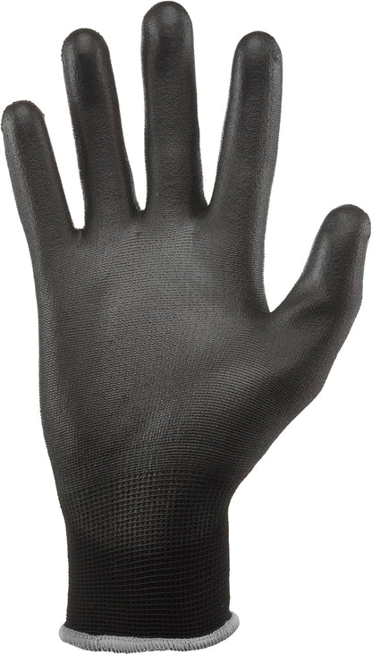 Gorilla Grip Work Gloves, Never Slip Maximum Grip All-Purpose, Gloves for Men, Superior in Wet, Dry, Oily Conditions, Polymer Palm, Medium Size, 5 Pairs, Black/Blue | 25041-25