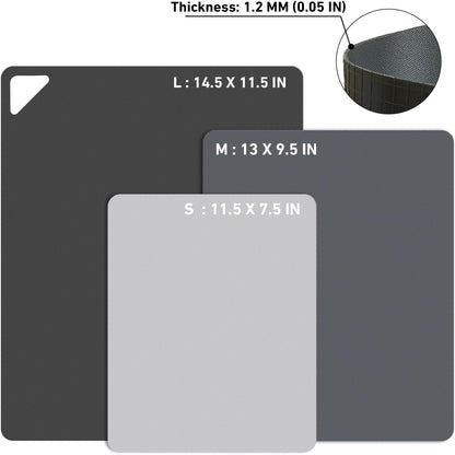WK Flexible Plastic Cutting Boards Mats for Kitchen, Flexible Non Slip Cutting Mat, Thin Cutting Sheets, BPA Free, Dishwasher Safe, Multi Sizes