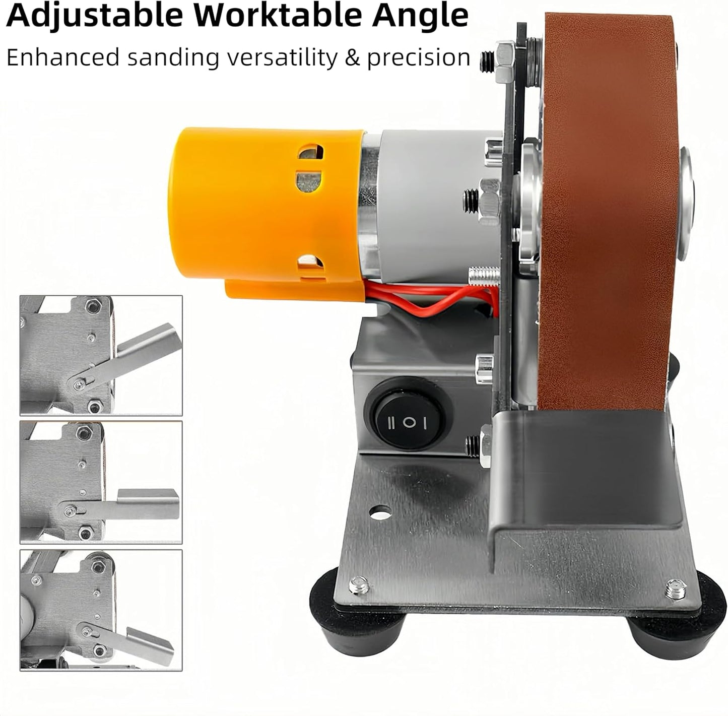 Electric Jewelry Making Belt Sander Tool, 4000-9000RPM Ring Making Knife Sharpener Kit, Mini Bench Grinder Polisher Machine for Woodworking Metalworking Jewelry Making