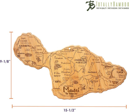 Totally Bamboo Destination Maui Serving and Cutting Board, Includes Hang Tie for Wall Display