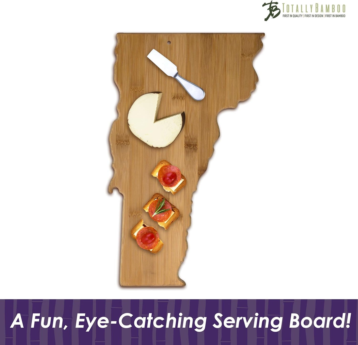 Totally Bamboo Oklahoma State Shaped Bamboo Serving and Cutting Board