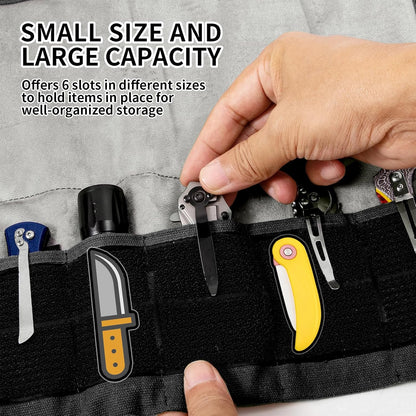Pocket Knife Roll, Pocket Knife Storage with 6 Slots for Olight Small Tool Roll, Mini EDC Pouch, Tactical Multifunctional Storage Bag