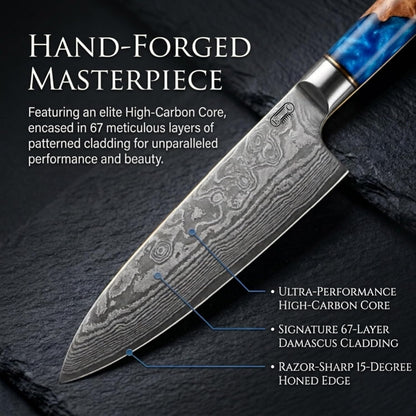 Tidal Blue - 7" Nakiri Knife - Damascus