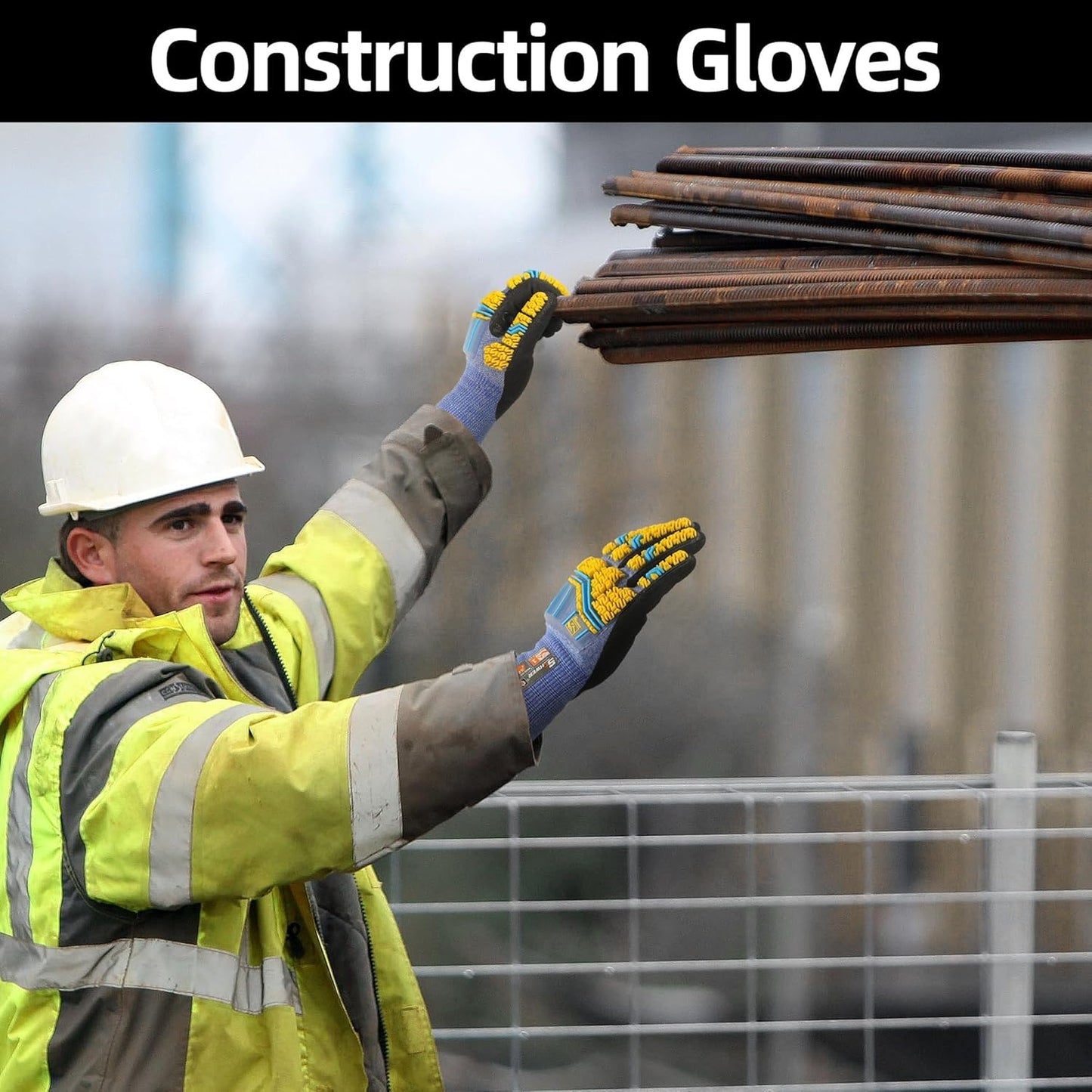 Schwer 6 Pairs ANSI A4 Cut Resistant Work Gloves with Extreme Lightweight & Thin, Sandy Nitrile Touchscreen Safety Working Gloves with Grip, 3D-Comfort Fit, Flexible and Breathable, XL, AR3900