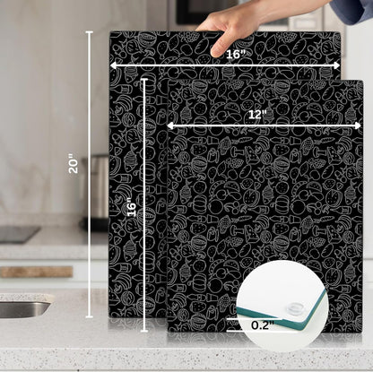 Kitchenville Glass Cutting Board 20”x16”: Tempered Glass Kitchen Counter Protector - Durable- Scratch-Resistant, Heat-Proof - Clear Design