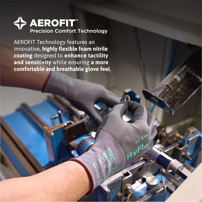 Ansell HyFlex Cut Resistant Touchscreen Work Gloves with Aerofit Precision Comfort Technology