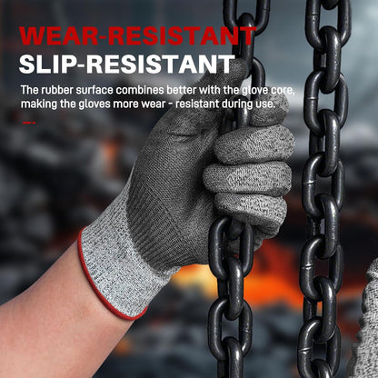 ANSI A9 Cut Resistant Gloves,Cut Resistant Work Gloves,Cut Proof Gloves Nitrile Coated For Metal Fabrication,Woodworking, Construction,Touch Screen,Large