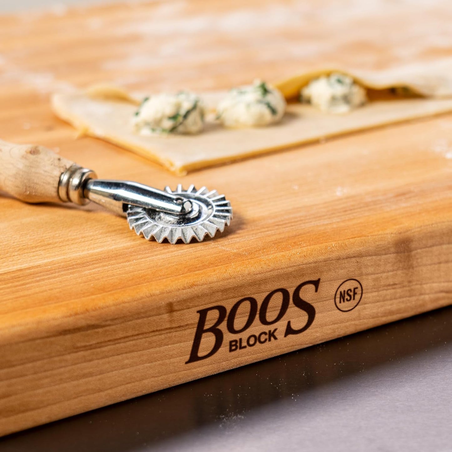 John Boos R-Board Series Rectangular Wooden Maple Cutting Board 20”x15” – 1.5” Thick, 12-lb Reversible Butcher Block with Edge-Grain & Finger Grips – Made in the USA