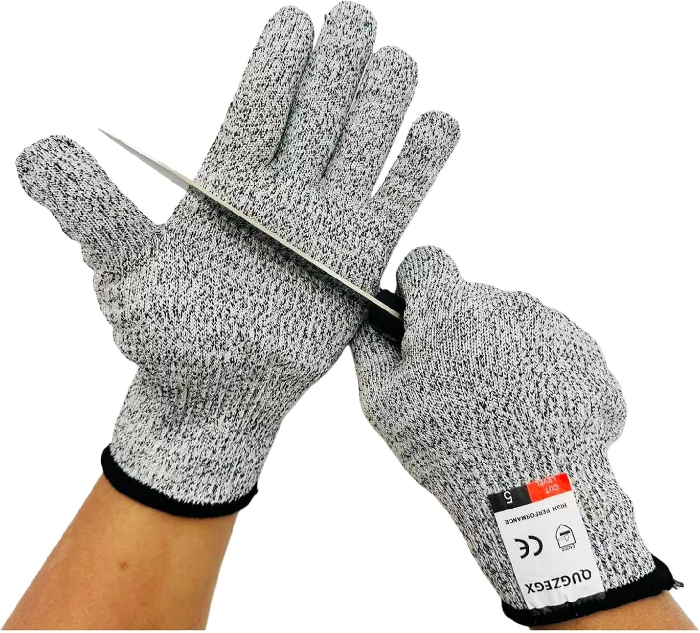Cut Resistant Gloves Food Grade Level 5 Protection, Ambidextrous Breathable Kitchen Safety Gloves.