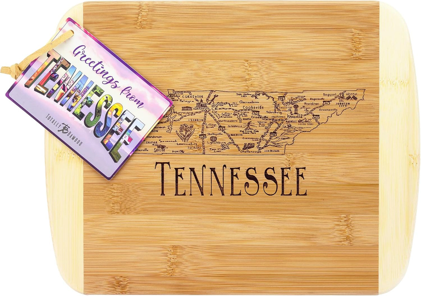Totally Bamboo A Slice of Life New Jersey State Serving and Cutting Board, 11" x 8.75" - Colors A