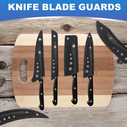 PATIKIL Plastic Safety Knife Cover Sleeves for 5" Paring Knife, 5 Pack Knife Blade Guard Protector Universal Kitchen Knife Sheath for Kitchen Bar, Black