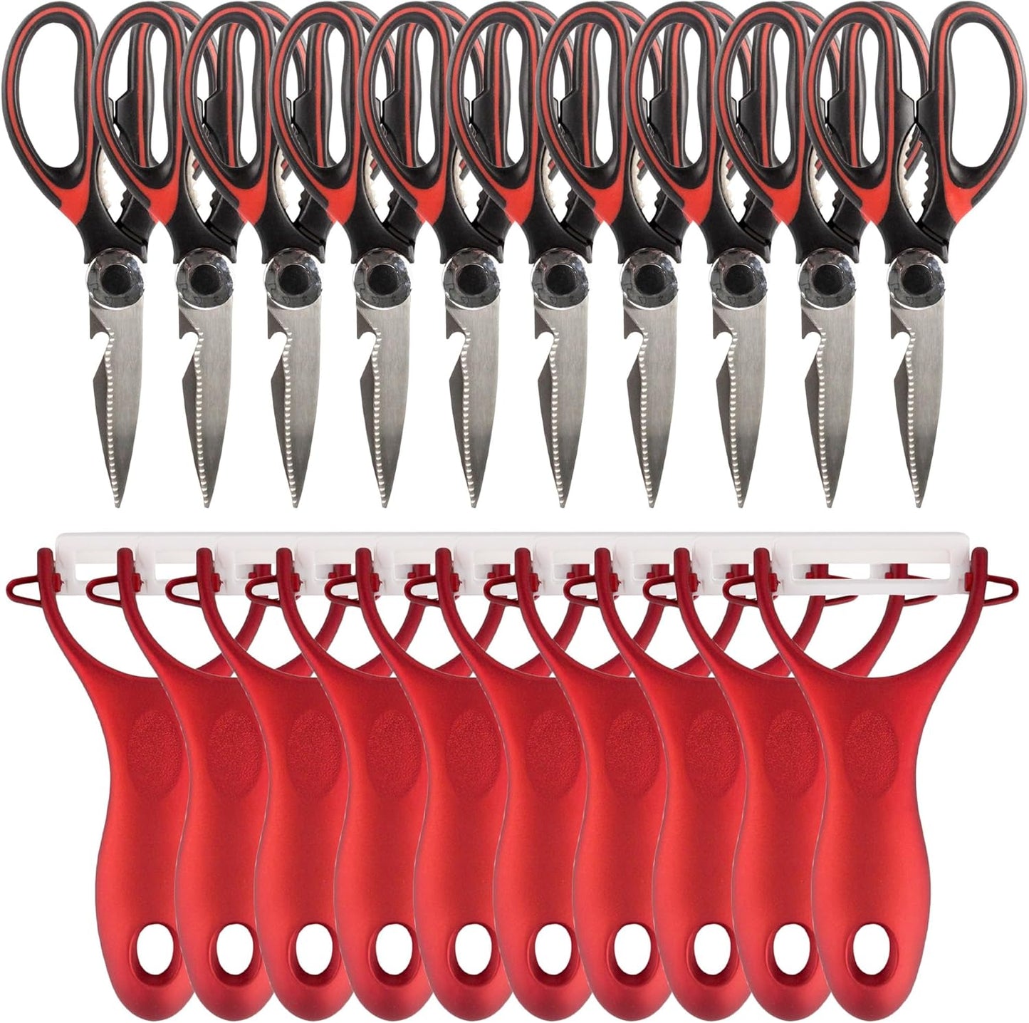 Premium 5-in-1 Kitchen Shears with Peeler Set - 1 Set (1 Scissor & 1 Peeler)