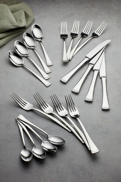 Lenox Silverware Set, Portola 12-Piece Steak Knife Flatware Set, Service For 12, Made Of 18/10 Stainless Steel, Dishwasher Safe, Home And Kitchen Utensils, Knives, Cutlery (Silver, 12 Piece)